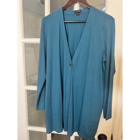 J Jill Lot Of 2 Open Front Cardigan Black Blue Size Large.    Dd - Picture 7 of 10